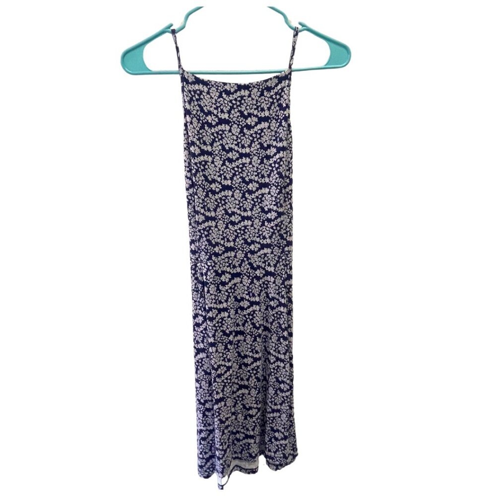 Loft Floral Tie Waist Sleeveless Midi Dress Small